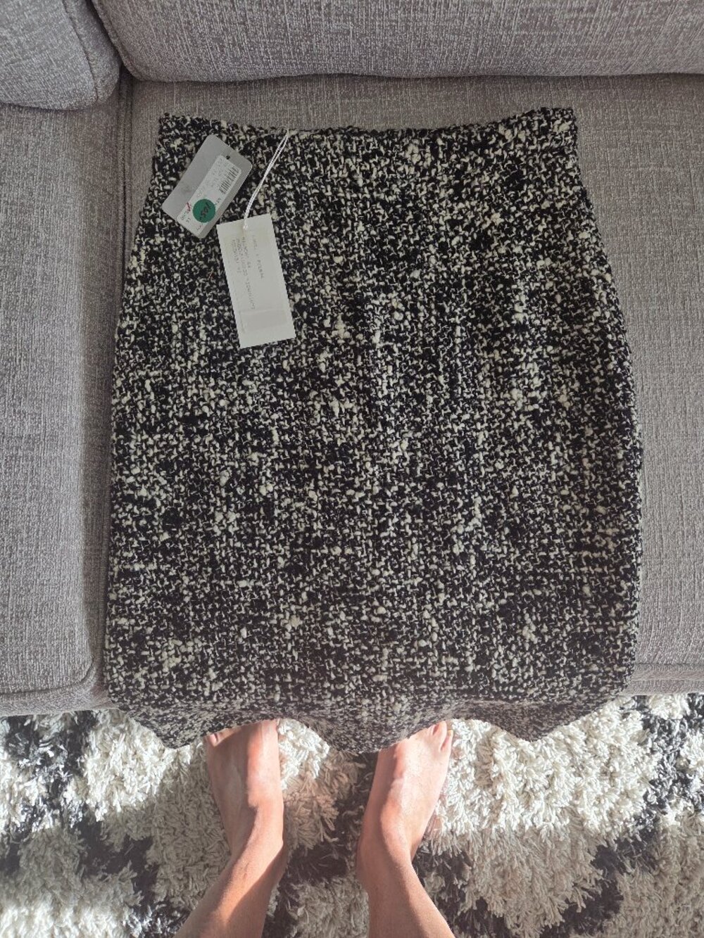 Blk/cream tweed skirt